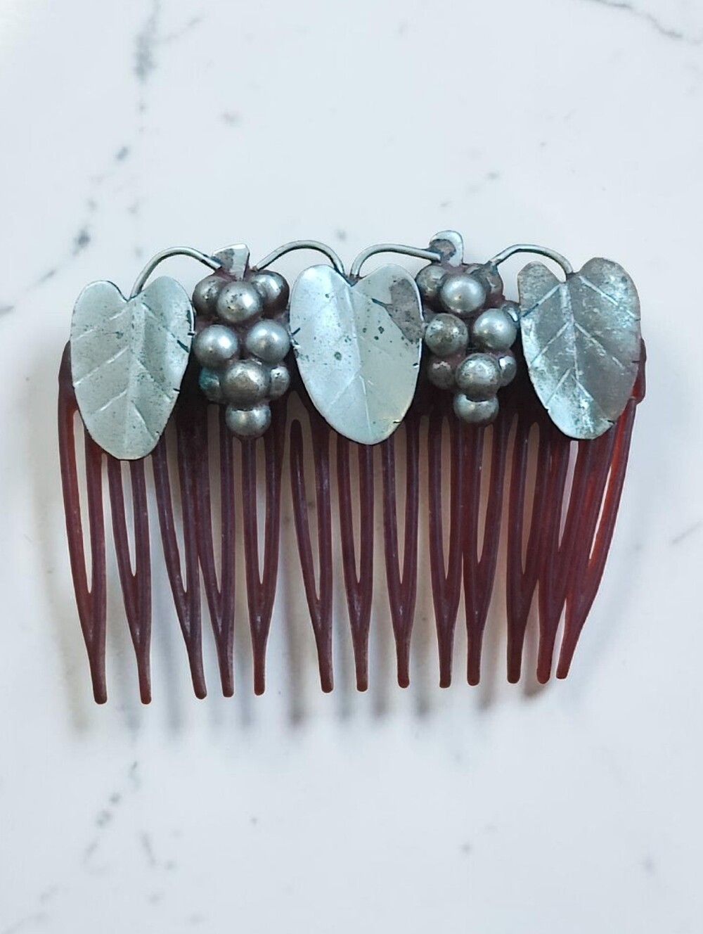 🍇 Vintage Sterling Mexican hair comb